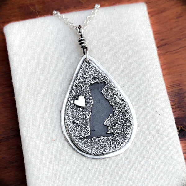 Jack russell dog pendant, sterling silver