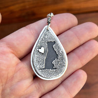 Jack russell dog pendant, sterling silver