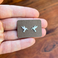 Hummingbird sterling silver stud earrings