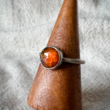 Orange kyanite stacking ring, sterling silver
