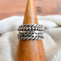 Stacking ring set of 5, sterling silver oxidised