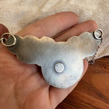 Moon phase owl necklace with rose quartz